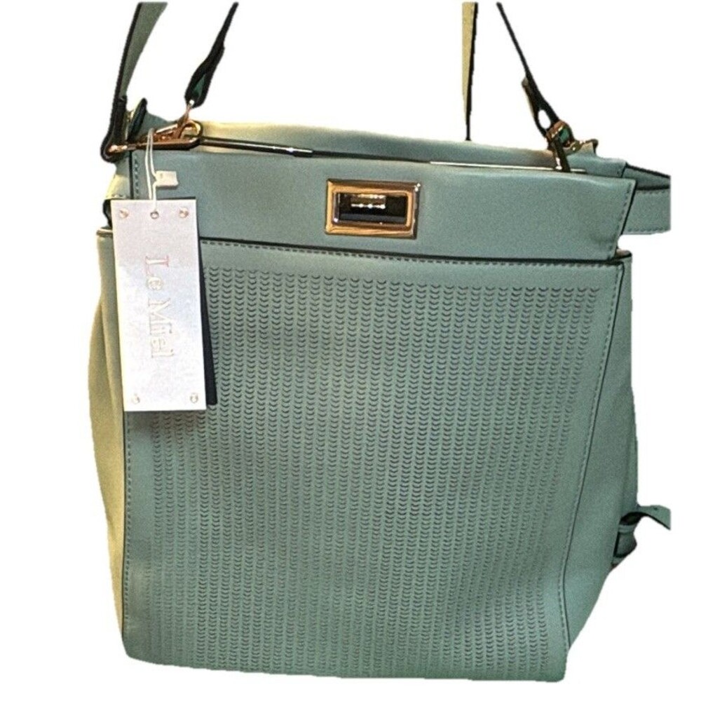 Le Miel Crossbody Handbag Vegan PETA Approved Mint Color NWT Purse